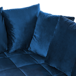 3-Sitzer Ecksofa Samtstoff marineblau linksseitig GRENA