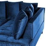 3-Sitzer Ecksofa Samtstoff marineblau linksseitig GRENA