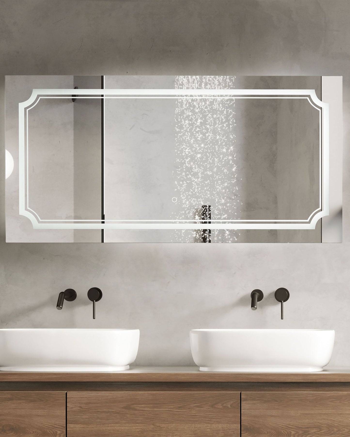 LED-Badezimmer-Spiegel ARROMACHNES 120 cm 60 cm Silber