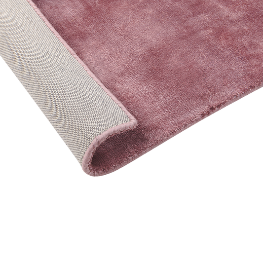 Teppich Viskose rosa 140 x 200 cm Kurzflor GESI II