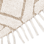 Teppich Baumwolle hellbeige ⌀ 140 cm Fransen HORASAN