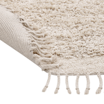 Teppich Baumwolle hellbeige ⌀ 140 cm Fransen Shaggy BITLIS