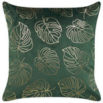 Dekokissen 2er Set DELICIOSA Samtstoff 45 x 45 cm Dunkelgrün Pflanzenmuster