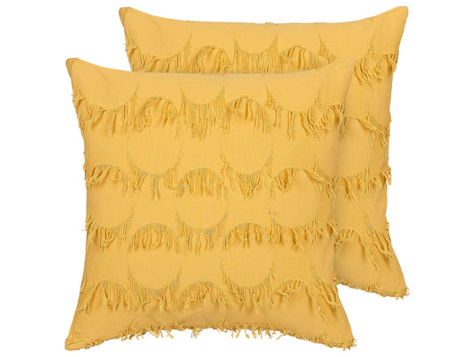 Dekokissen 2er Set AGASTACHE 45 x 45 cm Gelb Geometrisches Muster