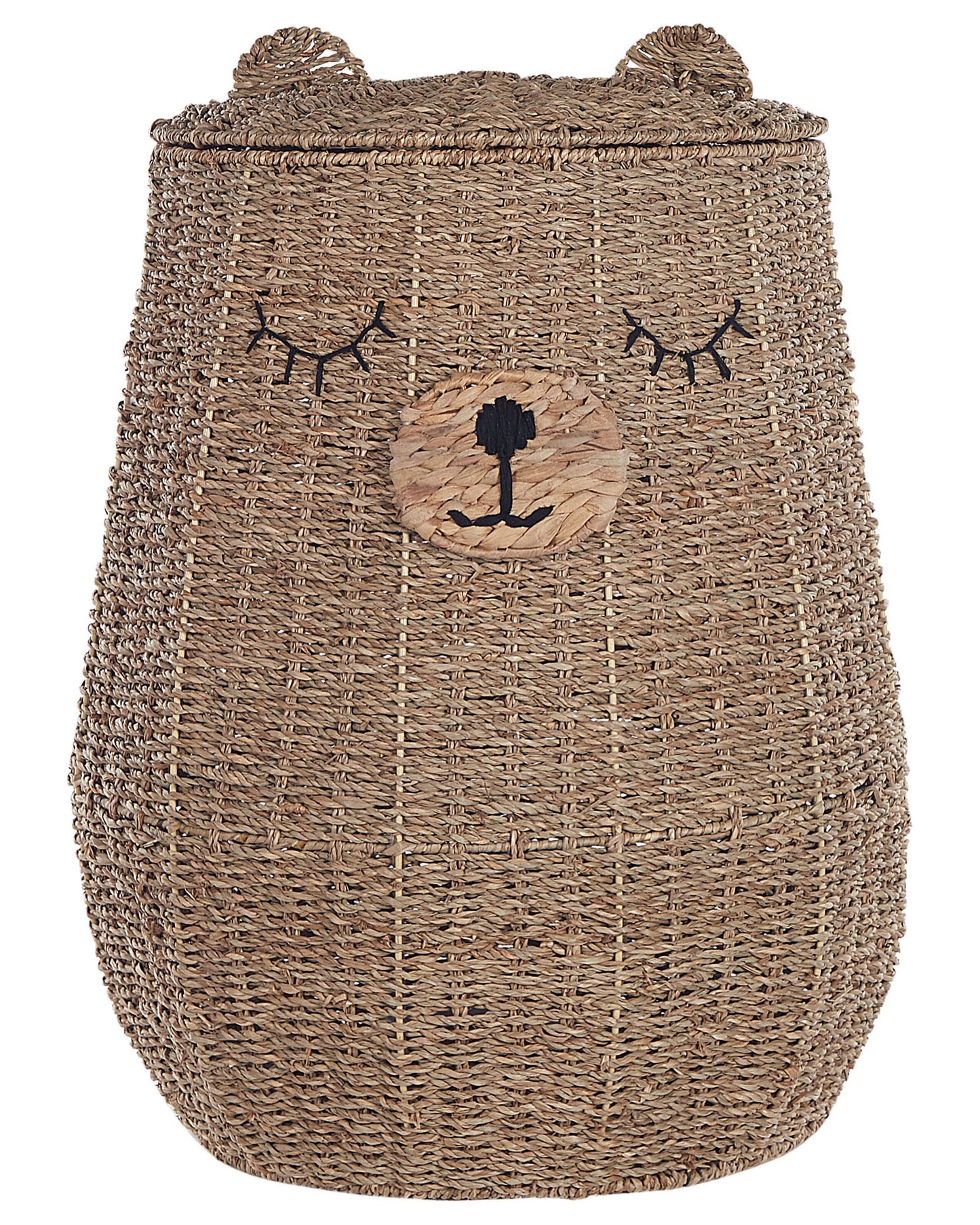 Aufbewahrungskorb mit Deckel Seegras naturfarben Bärenform 68 cm FULAN
