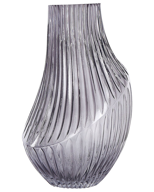 Blumenvase MYRSINA Glas 36 cm Grau