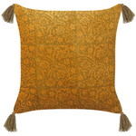 Dekokissen 2er Set RHEUM Samtstoff 45 x 45 cm Gelb Blumenmuster