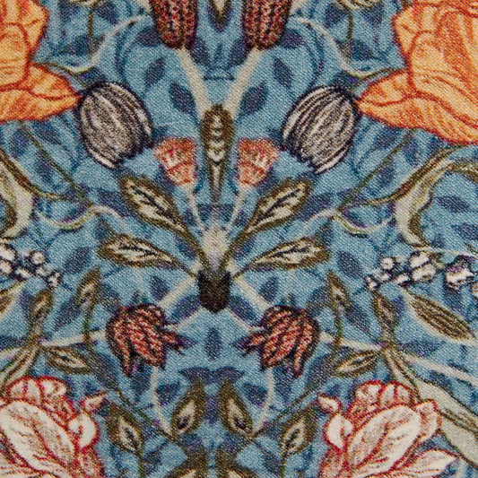 Dekokissen MITELLA Samtstoff 45 x 45 cm Blau Blumenmuster