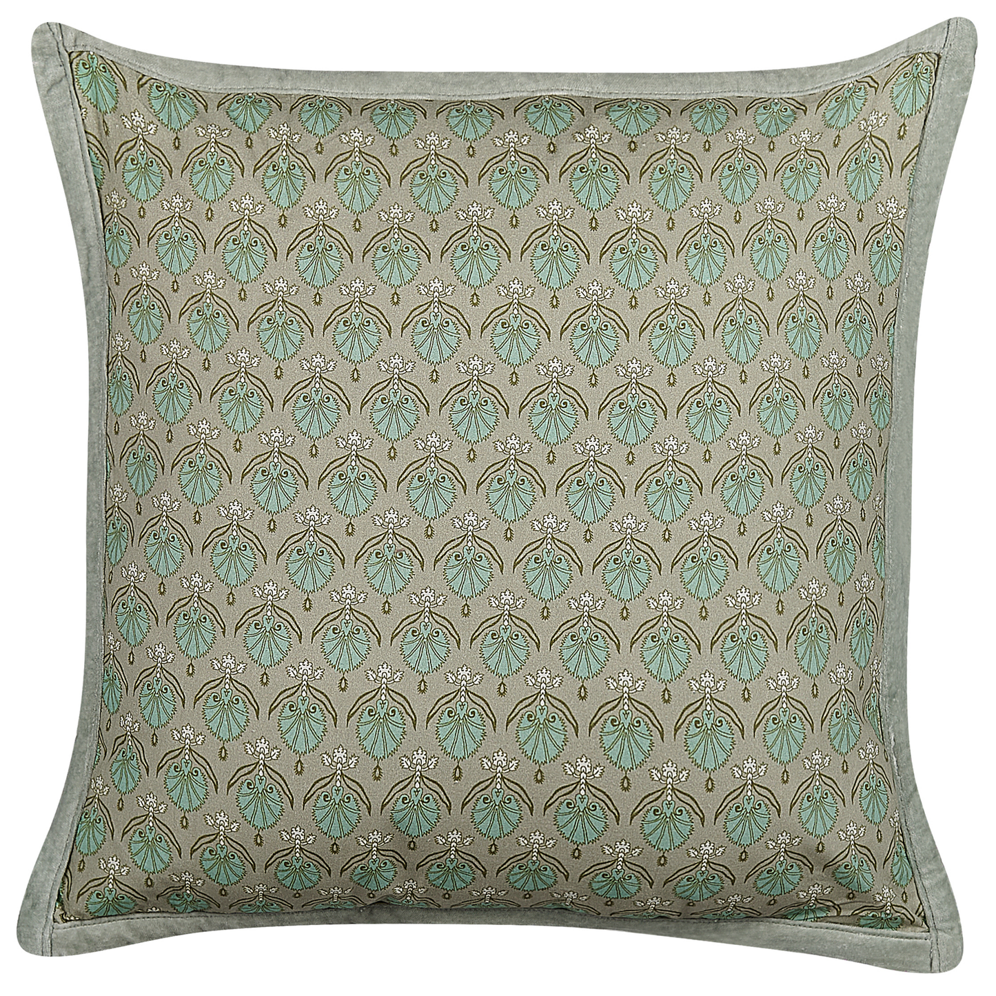 Dekokissen 2er Set PICTUS Samtstoff 45 x 45 cm Grün Pflanzenmuster