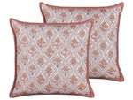 Dekokissen 2er Set PICEA Samtstoff 45 x 45 cm Rot Blumenmuster