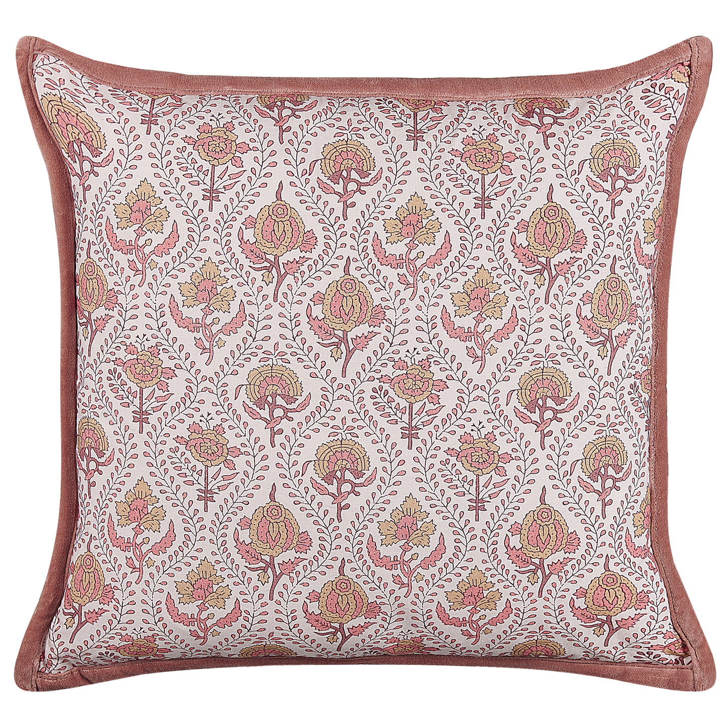 Dekokissen 2er Set PICEA Samtstoff 45 x 45 cm Rot Blumenmuster