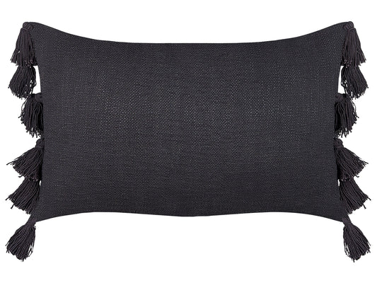 Dekokissen LYTHRUM Baumwolle 55 x 35 cm Schwarz Ohne Muster