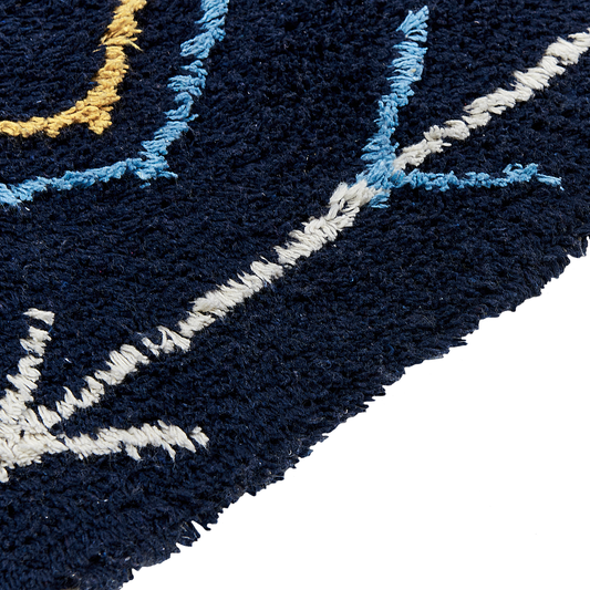 Teppich Baumwolle schwarz 140 x 200 cm geometrisches Muster CORUM