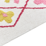 Kinderteppich Baumwolle weiss / rosa 160 x 230 cm geometrisches Muster Kurzflor CAVUS