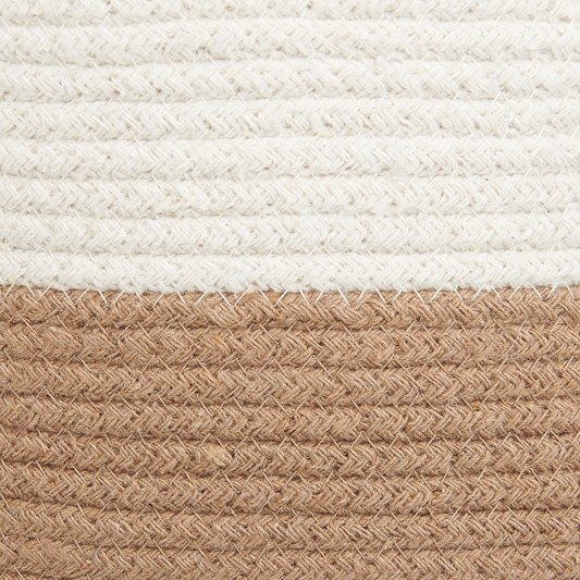 Textilkorb Baumwolle weiss / beige ⌀ 52 cm ARDESEN