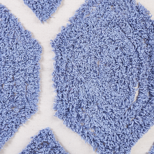 Pouf Baumwolle beige / blau 40 x 40 cm ROJHAN