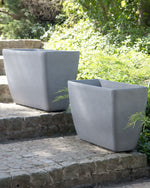 Set mit 2 Blumentöpfen BARIS Stein 74 cm Grau