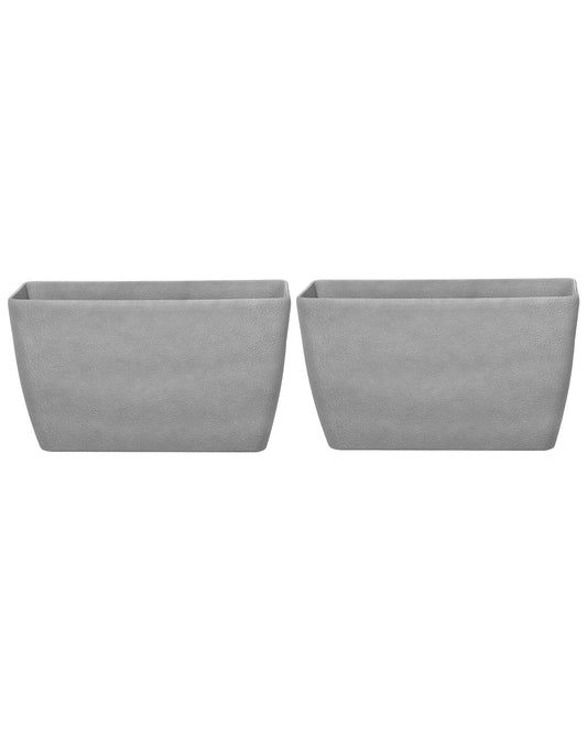 Set mit 2 Blumentöpfen BARIS Stein 74 cm Grau