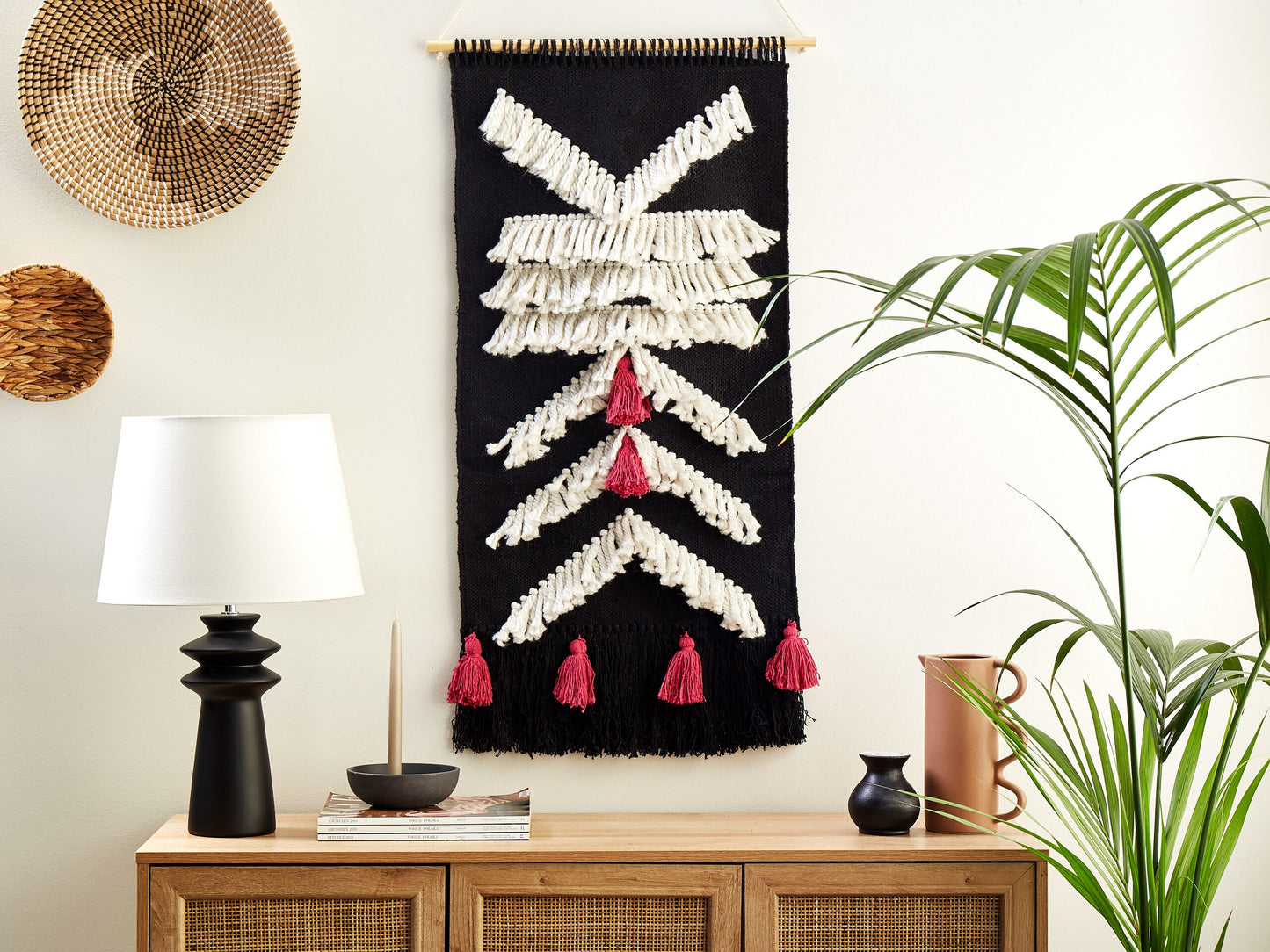 Wandbehang PAKPATTAN Baumwolle 123 cm Schwarz