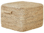 Pouf Jute naturfarben 45 x 45 x 30 cm DHADAR