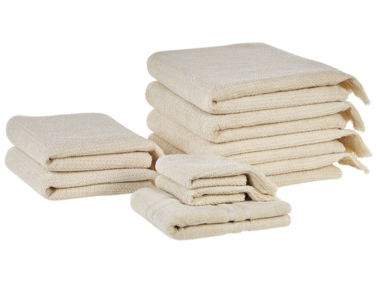 Handtücher 9er Set ATIU Baumwollfrottee Beige