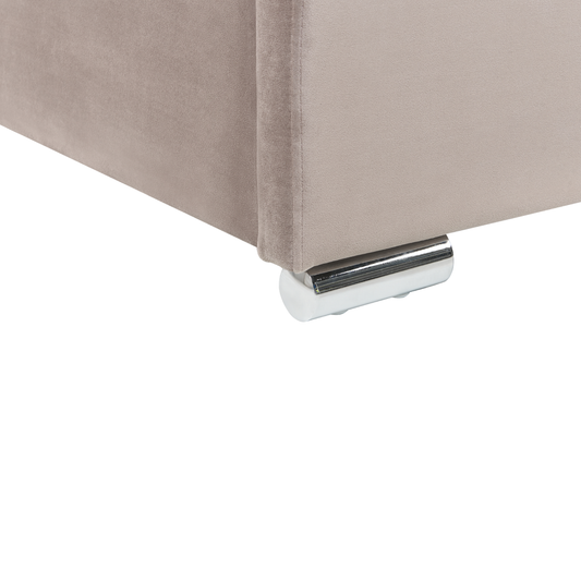 Bett mit Stauraum Samtstoff ROUEN 180 x 200 cm Taupe