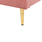 Bett mit Lattenrost Samtstoff CHALEIX 140 x 200 cm Pfirsichrosa