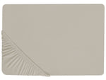 Spannbettlaken JANBU Baumwolle 160 x 200 cm Taupe