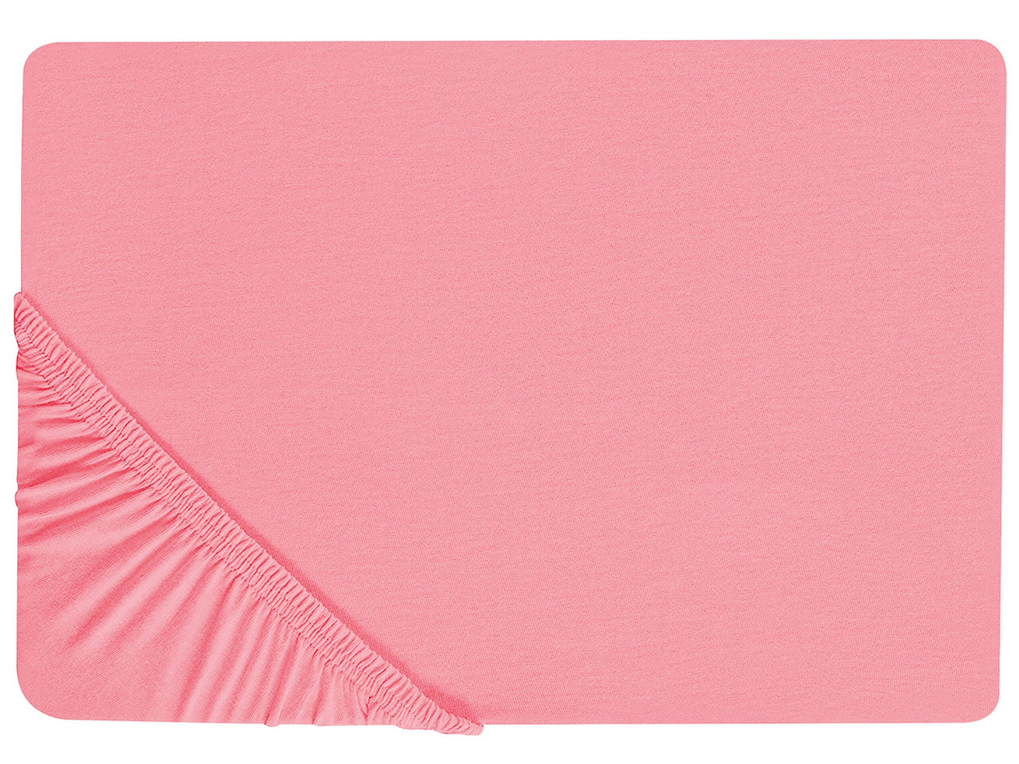 Spannbettlaken JANBU Baumwolle 180 x 200 cm Korallenrot
