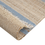 Teppich Jute beige / hellblau 160 x 230 cm Streifenmuster Kurzflor zweiseitig TALPUR
