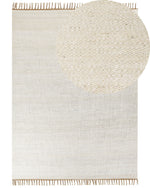 Teppich Jute hellbeige 160 x 230 cm Kurzflor zweiseitig LUNIA