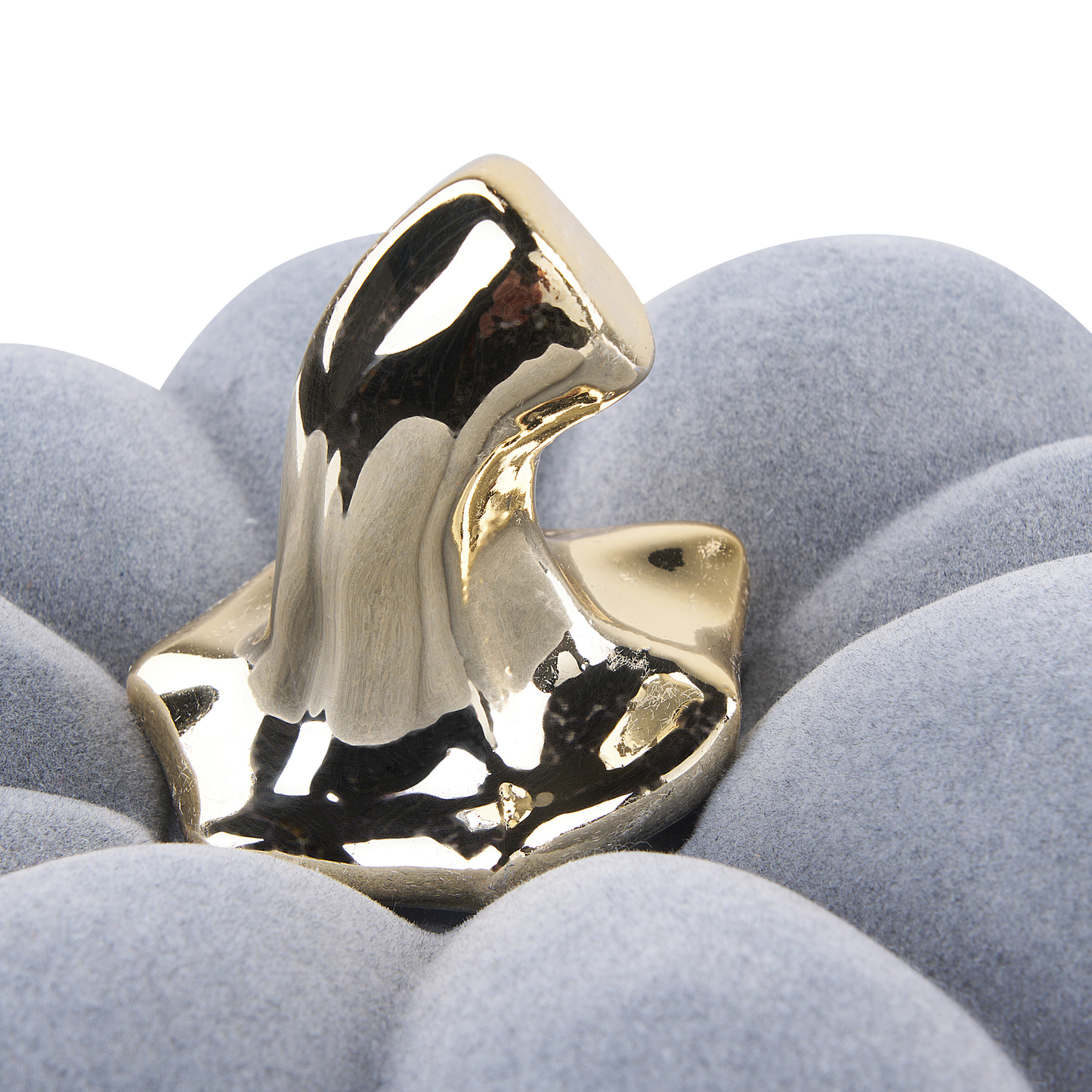 Dekofiguren 2er Set Kürbis KATERINIS Samtstoff Grau