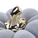 Dekofiguren 2er Set Kürbis KATERINIS Samtstoff Grau