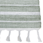 Outdoor Teppich dunkelgrün / weiss 80 x 150 cm Streifenmuster Kurzflor BADEMLI