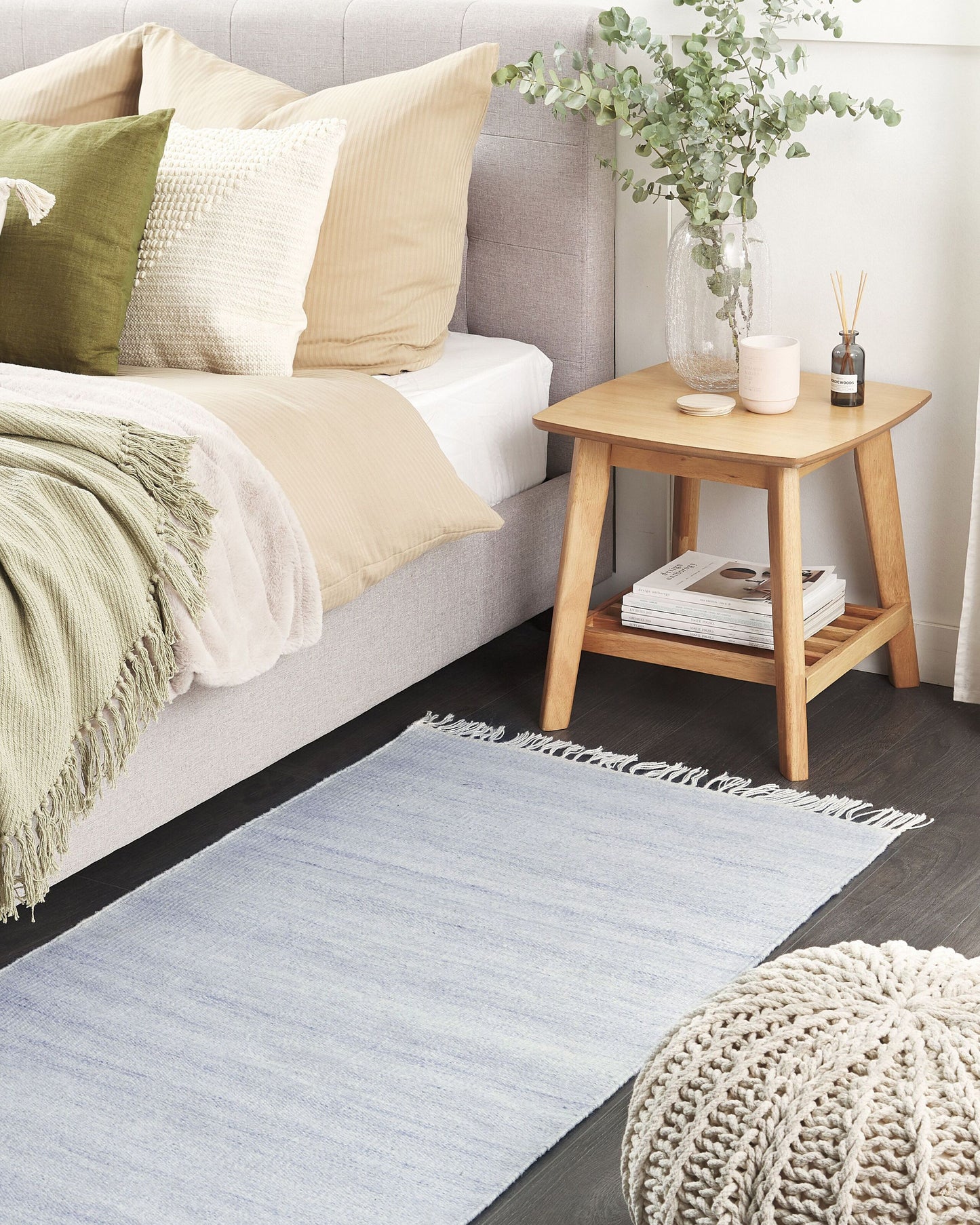 Teppich hellblau 80 x 150 cm Kurzflor MALHIA