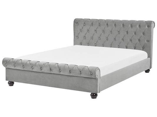 Wasserbett Samtstoff AVALLON 140 x 200 cm Grau