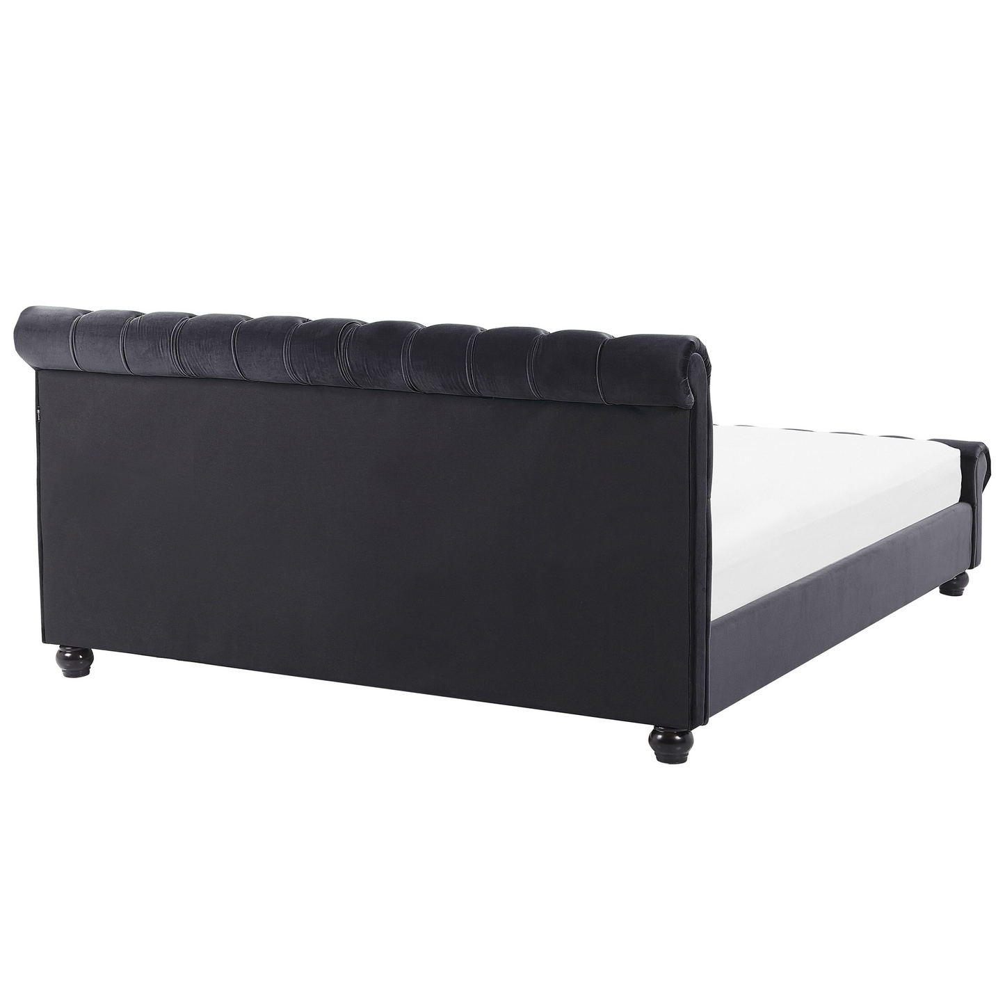 Wasserbett Samtstoff AVALLON 140 x 200 cm Schwarz