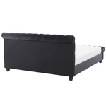 Wasserbett Samtstoff AVALLON 140 x 200 cm Schwarz