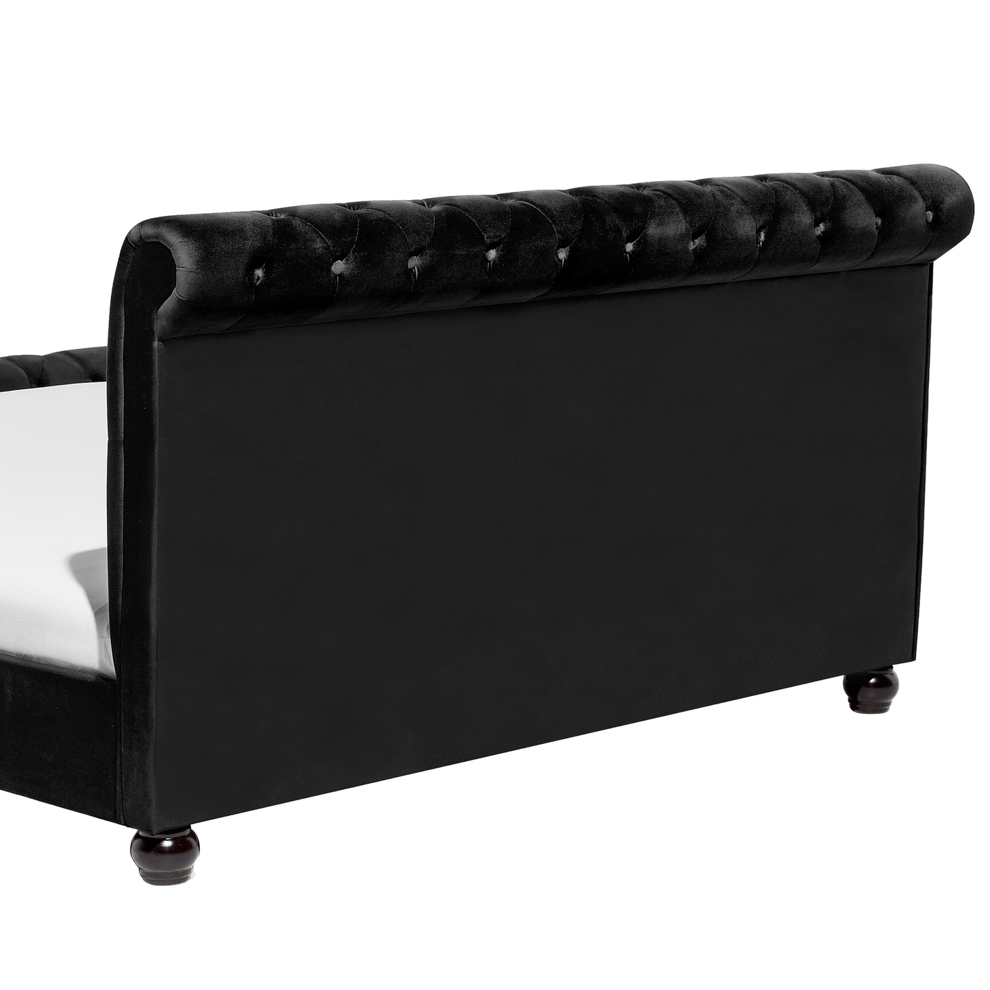 Wasserbett Samtstoff AVALLON 140 x 200 cm Schwarz