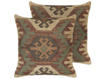 Dekokissen 2er Set CUMBUM Jute 45 x 45 cm Braun Orientalisches Muster
