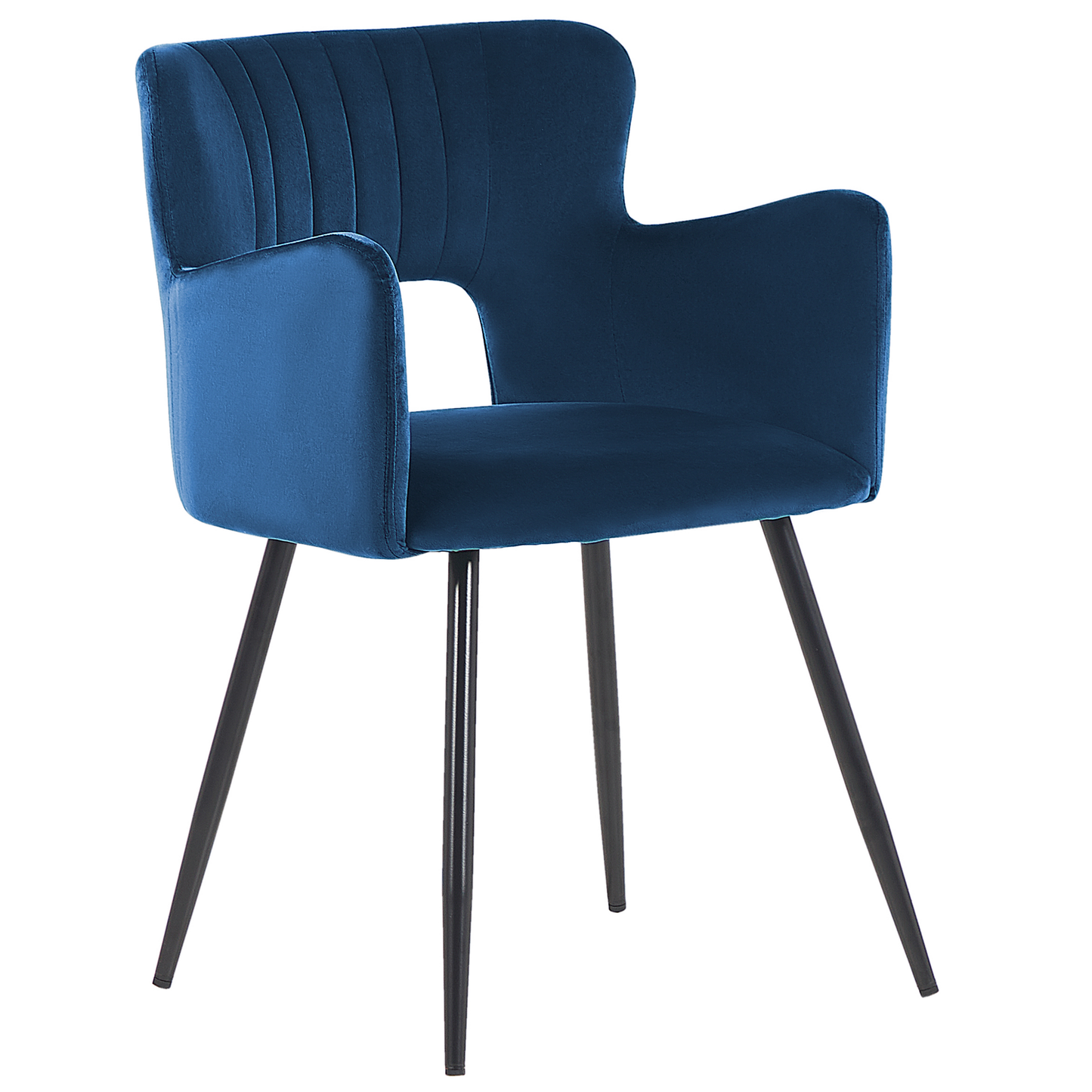 Esszimmerstuhl 2er Set SANILAC Samtstoff Marineblau