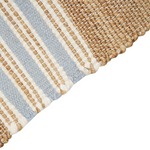 Teppich Jute beige / hellblau 160 x 230 cm Streifenmuster Kurzflor zweiseitig MIRZA