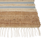 Teppich Jute beige / hellblau 160 x 230 cm Streifenmuster Kurzflor zweiseitig MIRZA