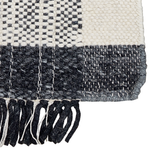 Teppich Wolle schwarz / cremeweiss 140 x 200 cm Kurzflor KETENLI