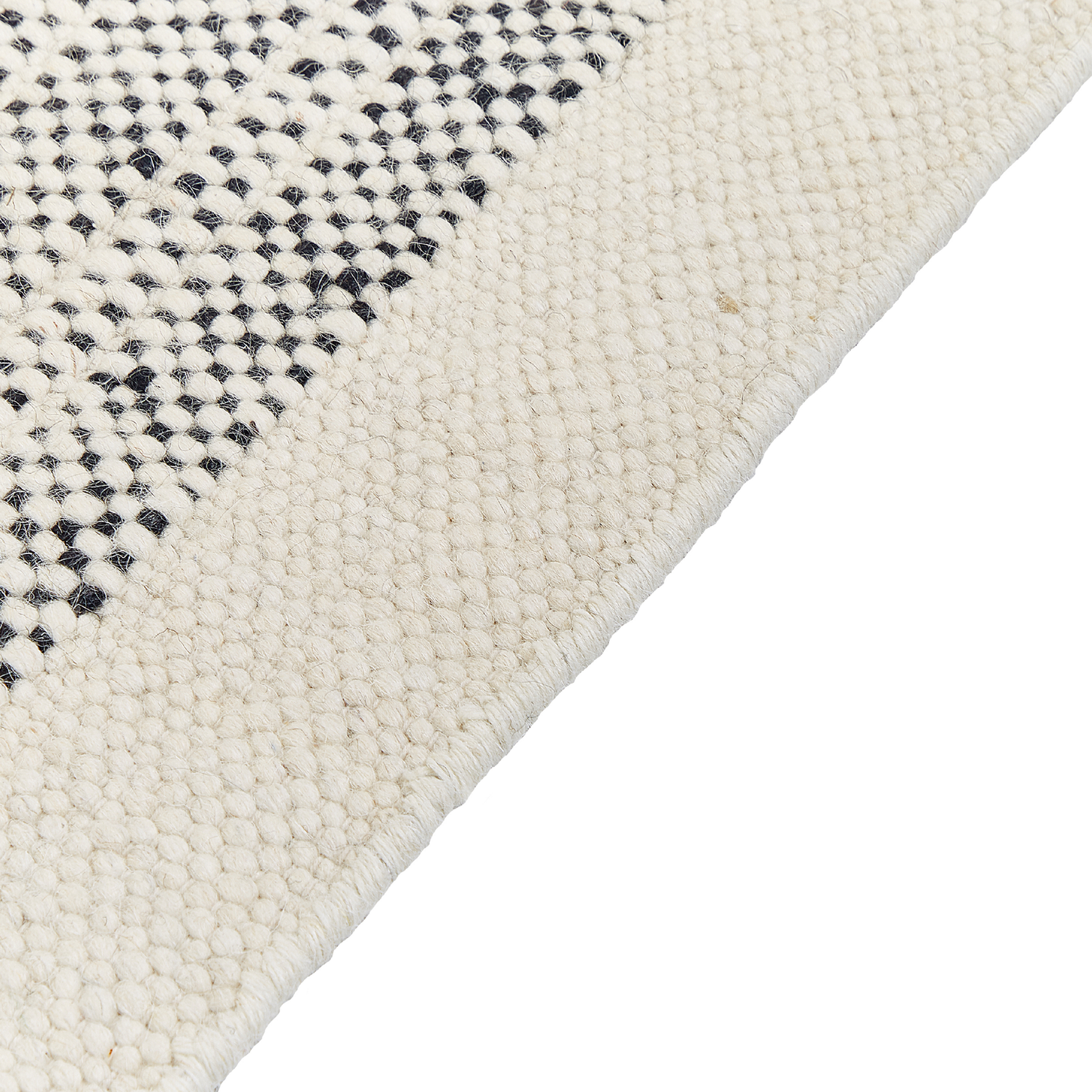Teppich Wolle schwarz / cremeweiss 160 x 230 cm Kurzflor KETENLI