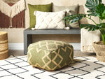 Pouf Jute grün / beige 50 x 50 x 30 cm GOPI