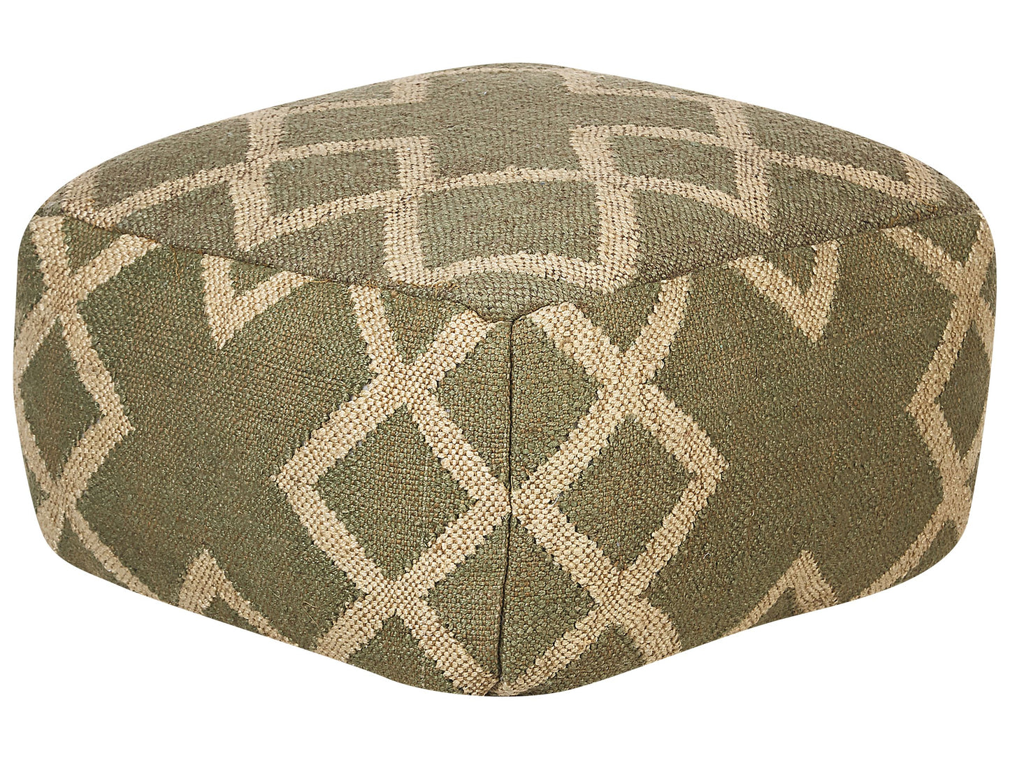 Pouf Jute grün / beige 50 x 50 x 30 cm GOPI