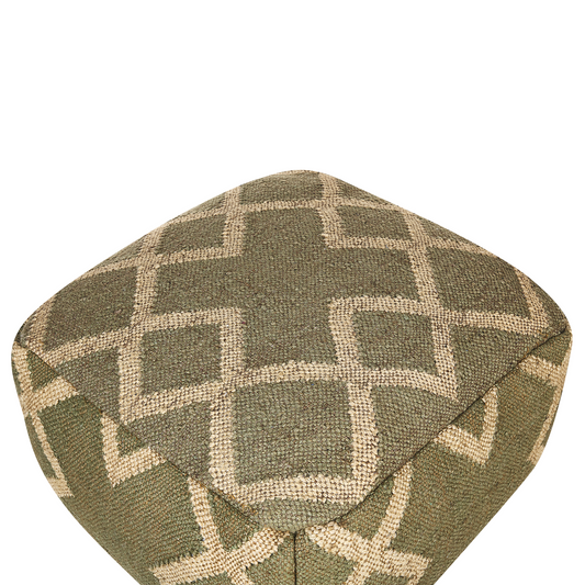 Pouf Jute grün / beige 50 x 50 x 30 cm GOPI