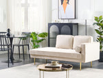 Chaiselongue Samtstoff beige rechtsseitig MIRAMAS