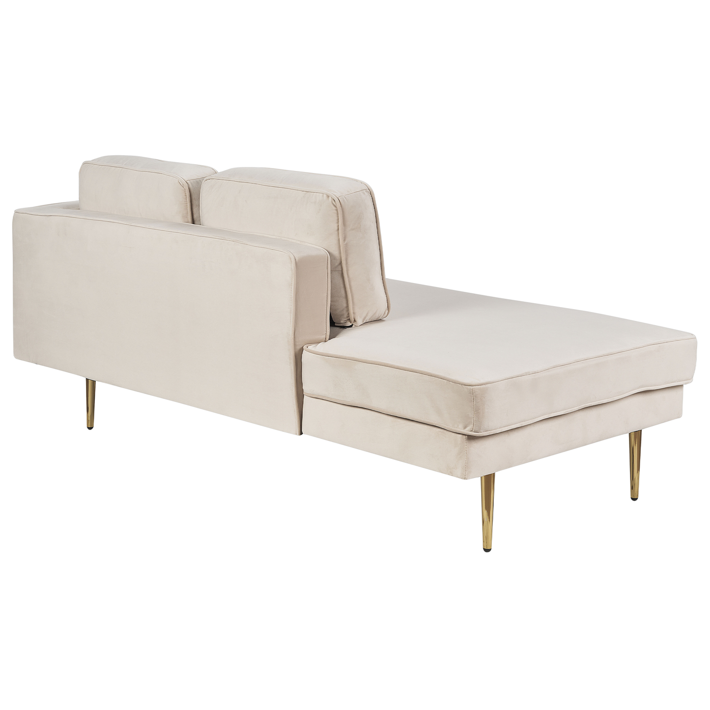 Chaiselongue Samtstoff beige rechtsseitig MIRAMAS